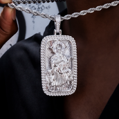 Large Icon Shepherd Pendant in White Gold
