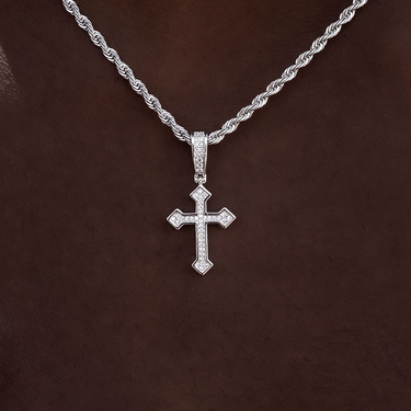 Micro Iced Celtic Cross in White Gold- The GLD Shop