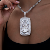Large Icon Shepherd Pendant in White Gold