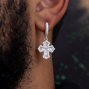 Pendientes de aro góticos baguette con cruz