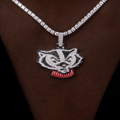 Wisconsin Bucky Badger Official NCAA Mascot Pendant