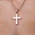Simple Cross Pendant in Rose Gold