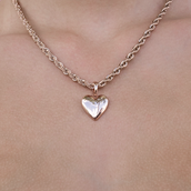 Colgante Corazón Micro Sencillo en Oro Rosa