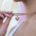 Colgante Corazón Micro Sencillo en Oro Rosa