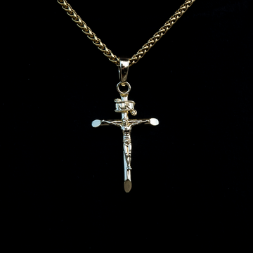 Large Crucifix Cross Pendant in Yellow Gold