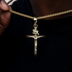 Large Crucifix Cross Pendant in Yellow Gold
