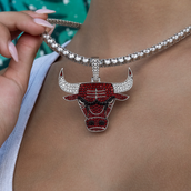 Chicago Bulls Official NBA Large Logo Pendant