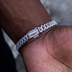 Pulsera cubana oficial de los Atlanta Braves de la MLB con engaste de diamantes en oro blanco - 8.5 mm