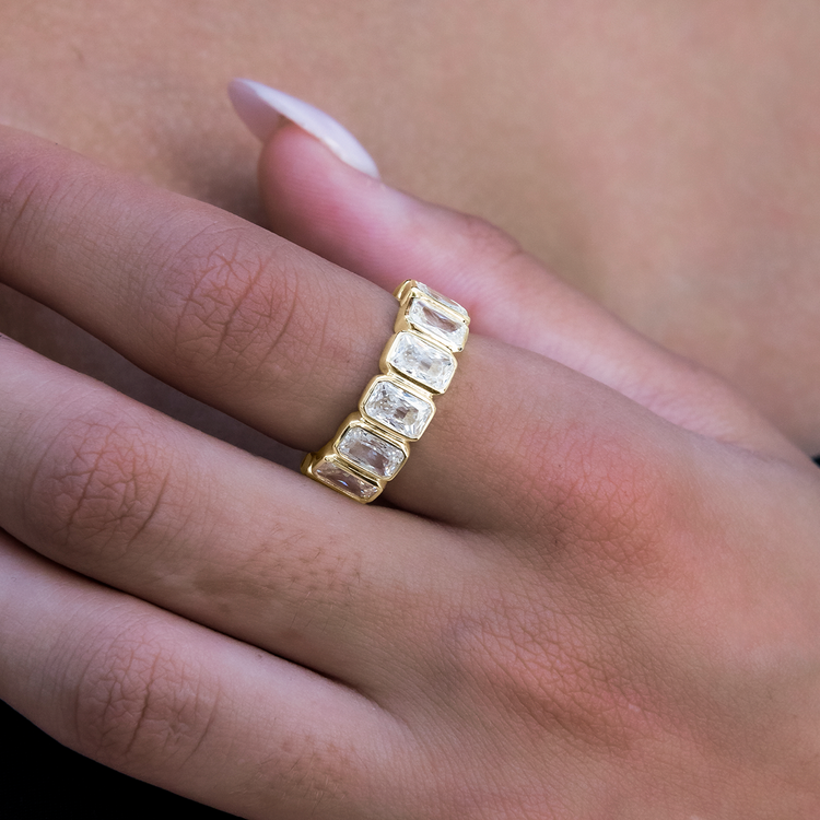Baguette Bezel Ring in Yellow Gold Vermeil