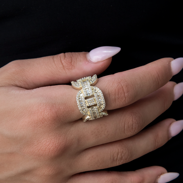 Valentina Diamond Baguette Ring in Yellow Gold Vermeil
