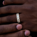 Anillo con bisel baguette en vermeil de oro amarillo