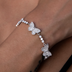 Micro Tennis Butterfly Bracelet in White Gold