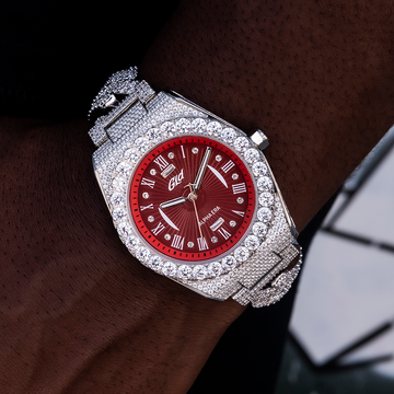 42MM Alpha Era® Totalmente Helado con Banda de Eslabones de Punta de Diamante