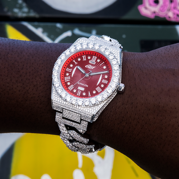 42MM Alpha Era® Totalmente Helado con Banda de Eslabones de Punta de Diamante