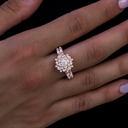 Anillo de oro vermeil con rosa de diamante