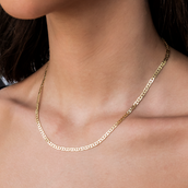 Collar plano Valentina micro en oro amarillo - 2 mm