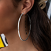 Pendientes de aro redondos pulidos de oro blanco