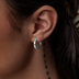 Pendientes de aro redondos pulidos de oro blanco