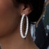 Eternity Hoop Earrings in White Gold- 4mm