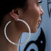 Eternity Hoop Earrings in White Gold- 4mm