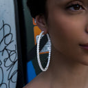 Pendientes de aro Eternity de oro blanco - 4 mm