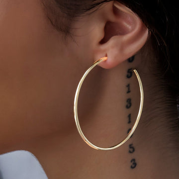Pendientes de aro lisos de oro amarillo