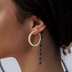 Pendientes de aro baguette en oro amarillo