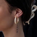 Pendientes de aro baguette en oro amarillo