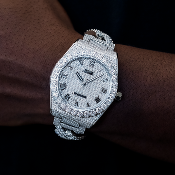 42MM Fully Iced Alpha Era® w/Diamond Prong Link Band