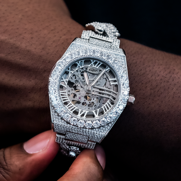 42MM Alpha Era® Totalmente Helado con Banda de Eslabones de Punta de Diamante