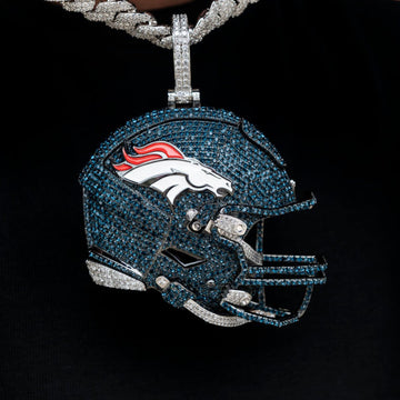 Dije gigante oficial de casco de la NFL de los Denver Broncos