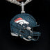 Dije gigante oficial de casco de la NFL de los Denver Broncos