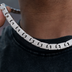 Cadena Plana Valentina Pavé en Oro Blanco - 8.5mm