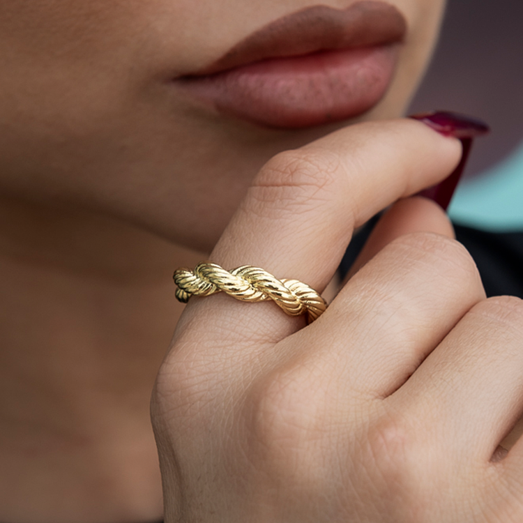 6MM Rope Ring in Yellow Gold- The GLD Shop