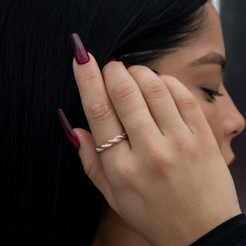 4MM Rope Ring in Rose Gold