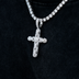 Colgante de Cruz con Eslabones de Serpiente de Pavé de Diamantes en Oro Blanco