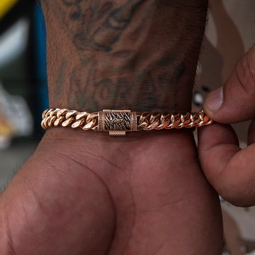 Pulsera Miami Cuban Link en Oro Rosa - 8 mm