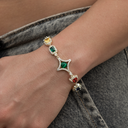 Pulsera de cadena de piedras preciosas de colores