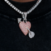 Pink Heart/Arrow Pendant in White Gold