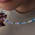 Collar de piedras Royal Tennis con corte ovalado multicolor mixto - 5 mm