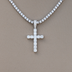 Women's Moissanite Diamond Cross Pendant in White Gold Vermeil