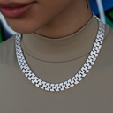 Collar de espina de diamante en oro blanco