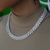 Collar de espina de diamante en oro blanco