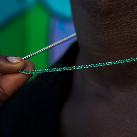 Emerald Diamond Micro Tennis Chain – The GLD Shop