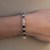 Pulsera de piedras en tonos marrones con corte ovalado multicolor - 5 mm