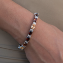 Pulsera de tenis de piedras marrones tonales con corte ovalado mezclado multicolor - 5 mm