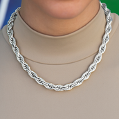 GLD Rope Necklace in White Gold- 8mm