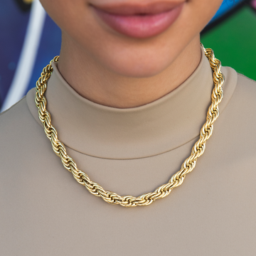 Rope Necklace in Yellow Gold- 8mm