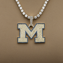University of Michigan Wolverines Official NCAA Logo Pendant in Yellow Gold