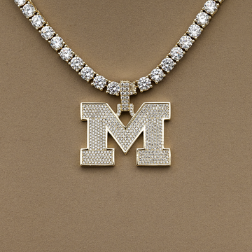 University of Michigan Wolverines Official NCAA Micro Logo Pendant in Yellow Gold